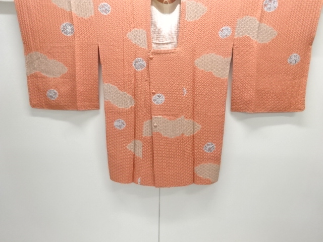 JAPANESE KIMONO / UNUSED SHIBORI CLOUD / FLOWER PATTERN MICHIYUKI COAT